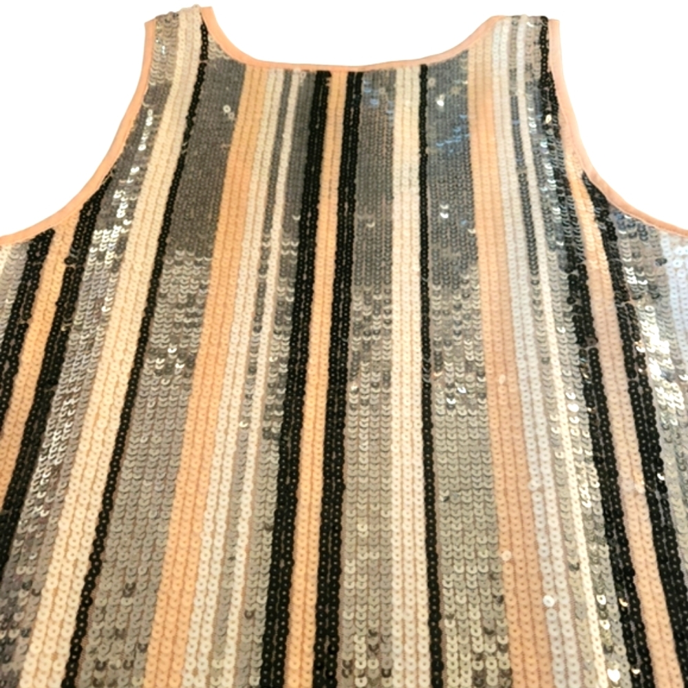 Isla Maude Women's Lined Multi Colored Sequins Summer Crew Neck Tank Top - Picture 9 of 15